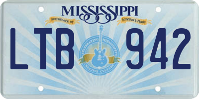MS license plate LTB942