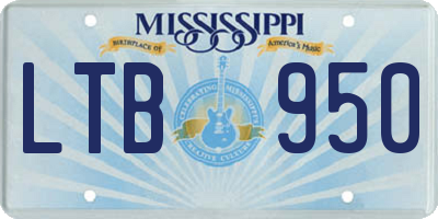 MS license plate LTB950