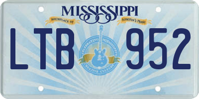 MS license plate LTB952