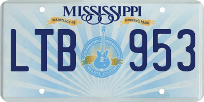 MS license plate LTB953