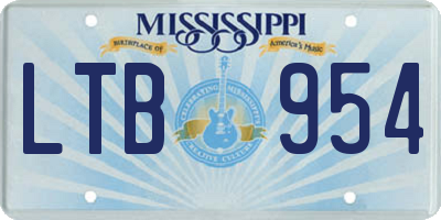 MS license plate LTB954
