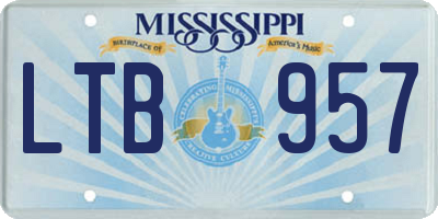 MS license plate LTB957