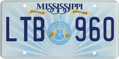 MS license plate LTB960