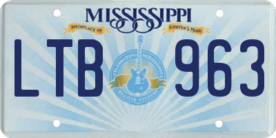 MS license plate LTB963
