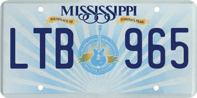MS license plate LTB965