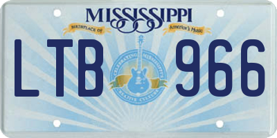 MS license plate LTB966