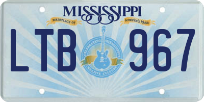 MS license plate LTB967
