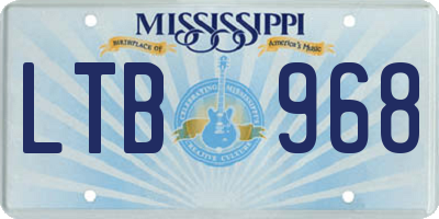 MS license plate LTB968