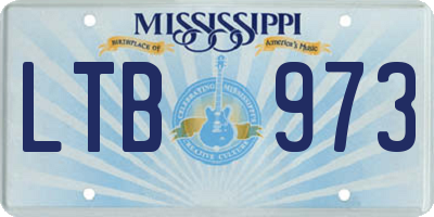 MS license plate LTB973