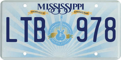 MS license plate LTB978