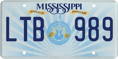 MS license plate LTB989