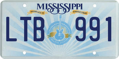 MS license plate LTB991