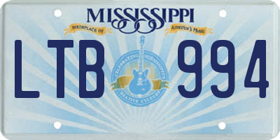MS license plate LTB994