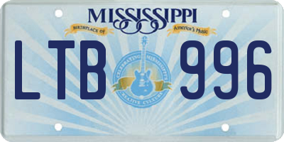 MS license plate LTB996