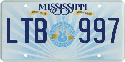 MS license plate LTB997