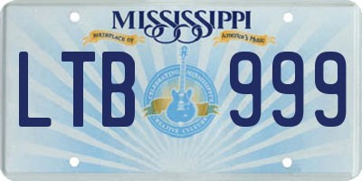 MS license plate LTB999