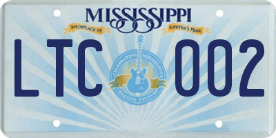 MS license plate LTC002