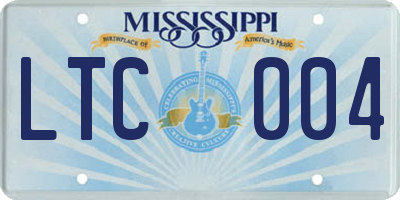 MS license plate LTC004