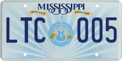 MS license plate LTC005