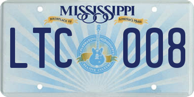 MS license plate LTC008