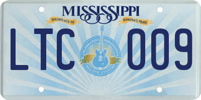 MS license plate LTC009