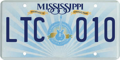 MS license plate LTC010