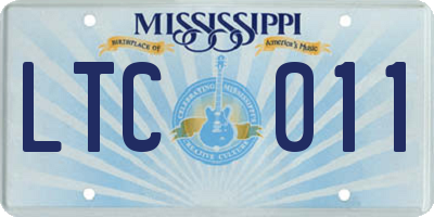 MS license plate LTC011