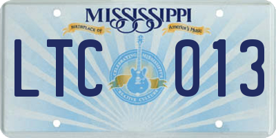 MS license plate LTC013