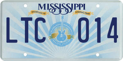 MS license plate LTC014