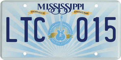MS license plate LTC015