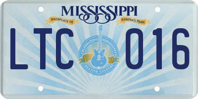 MS license plate LTC016