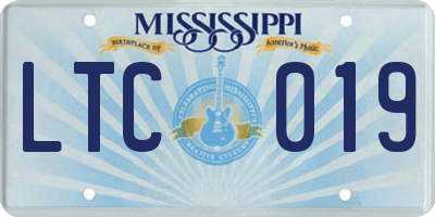 MS license plate LTC019