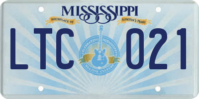 MS license plate LTC021