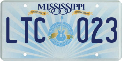 MS license plate LTC023