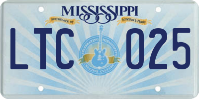 MS license plate LTC025
