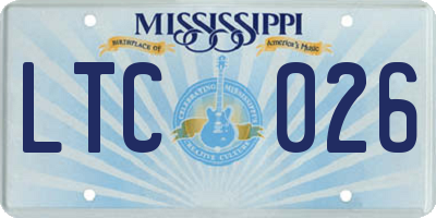 MS license plate LTC026