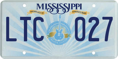 MS license plate LTC027