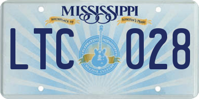 MS license plate LTC028