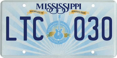 MS license plate LTC030