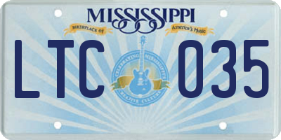 MS license plate LTC035