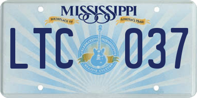 MS license plate LTC037