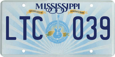 MS license plate LTC039