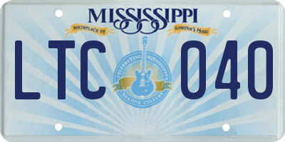 MS license plate LTC040