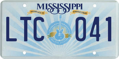 MS license plate LTC041