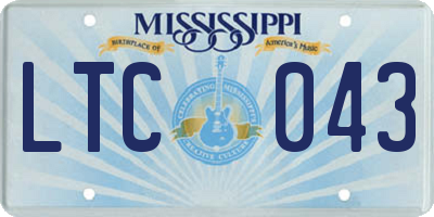MS license plate LTC043
