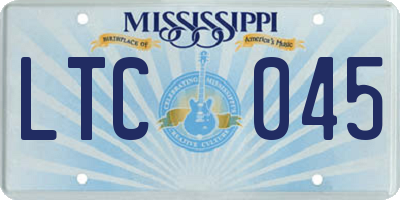 MS license plate LTC045
