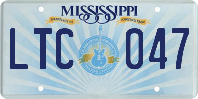 MS license plate LTC047