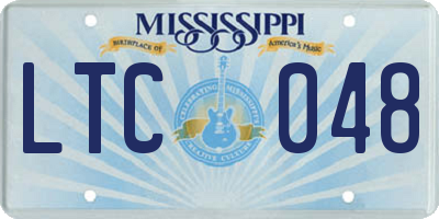 MS license plate LTC048