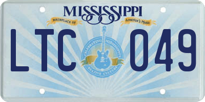 MS license plate LTC049