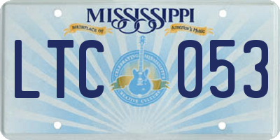 MS license plate LTC053